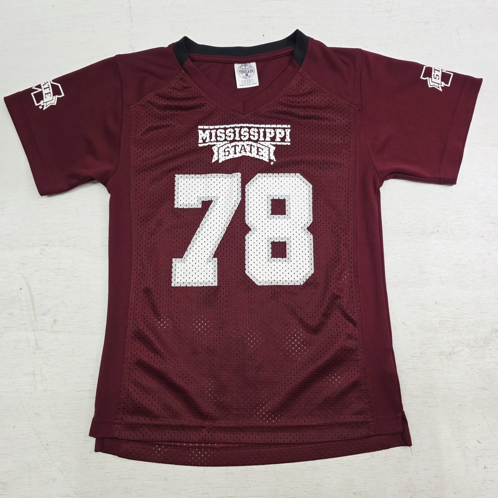 Mississippi State Bulldogs Football Jersey Maroon NCAA Youth Kids Boys Sz S 6/7 - Picture 2 of 8